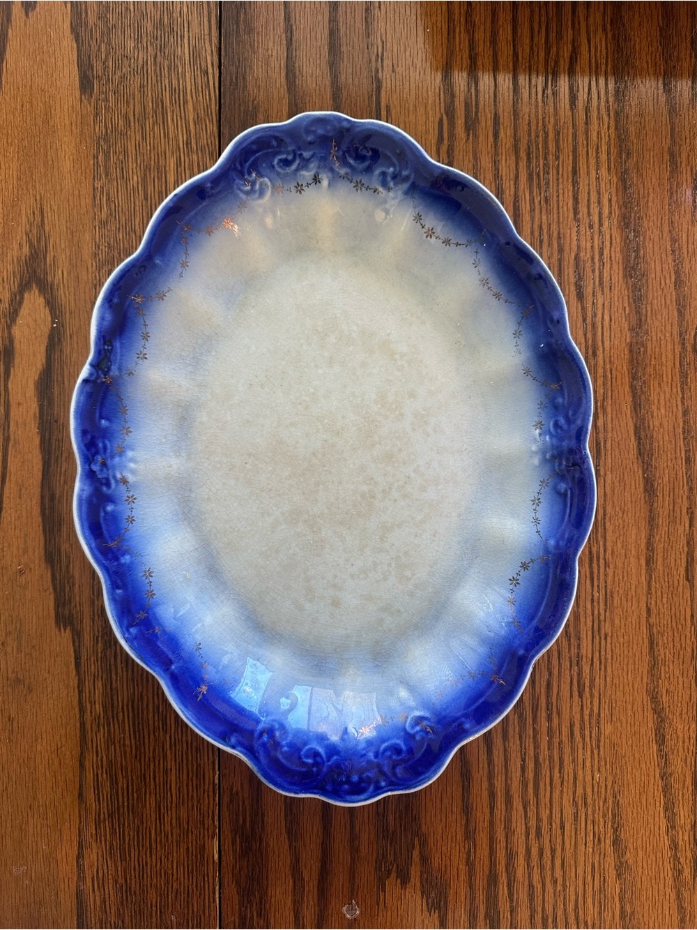 Antique La Française Scalloped Serving Platter